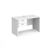 Maestro 25 Panel Leg narrow straight desk with 2 drawer pedestal Desking Dams White 1200mm x 600mm 