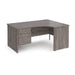 Maestro 25 Panel Leg right hand ergonomic corner desk with 2 drawer pedestal Desking Dams Grey Oak 1600mm x 1200mm 