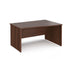 Maestro 25 Panel Leg right hand Office wave desk Desking Dams Walnut 1400mm x 800-990mm 