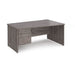 Maestro 25 Panel Leg right hand wave desk with 2 drawer pedestal Desking Dams Grey Oak 1600mm x 800-990mm 