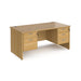 Maestro 25 Panel Leg straight desk with 2 and 3 drawer pedestals Desking Dams Oak 1600mm x 800mm 