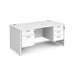 Maestro 25 Panel Leg straight desk with 2 and 3 drawer pedestals Desking Dams White 1600mm x 800mm 