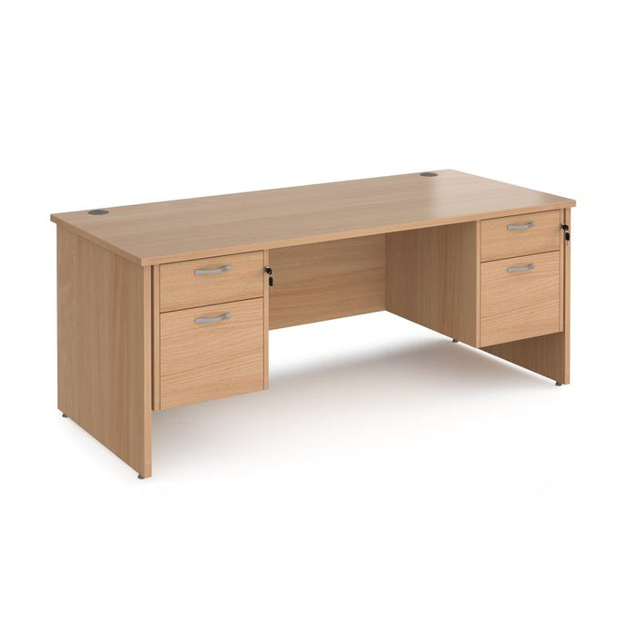 Maestro 25 Panel Leg straight desk with two x 2 drawer pedestals Desking Dams Beech 1800mm x 800mm 