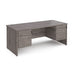 Maestro 25 Panel Leg straight desk with two x 2 drawer pedestals Desking Dams Grey Oak 1800mm x 800mm 