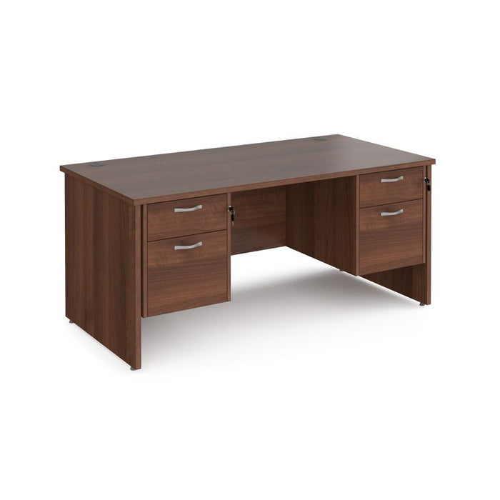 Maestro 25 Panel Leg straight desk with two x 2 drawer pedestals Desking Dams Walnut 1600mm x 800mm 