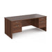 Maestro 25 Panel Leg straight desk with two x 2 drawer pedestals Desking Dams Walnut 1800mm x 800mm 