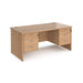 Maestro 25 Panel Leg straight desk with two x 3 drawer pedestals Desking Dams Beech 1600mm x 800mm 