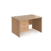 Maestro 25 Panel Leg straight office desk with 3 drawer pedestal Desking Dams Beech 1200mm x 800mm 