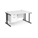 Maestro 25 right hand cantilever leg wave desk with 2 drawer pedestal Desking Dams 