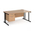 Maestro 25 right hand cantilever leg wave desk with 2 drawer pedestal Desking Dams 