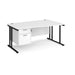 Maestro 25 right hand cantilever leg wave desk with 2 drawer pedestal Desking Dams 