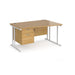 Maestro 25 right hand cantilever leg wave desk with 2 drawer pedestal Desking Dams 