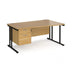 Maestro 25 right hand cantilever leg wave desk with 2 drawer pedestal Desking Dams 