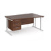 Maestro 25 right hand cantilever leg wave desk with 3 drawer pedestal Desking Dams 