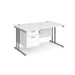 Maestro 25 straight office desk with 2 drawer pedestal Desking Dams 