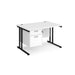 Maestro 25 straight office desk with 2 drawer pedestal Desking Dams 