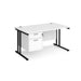 Maestro 25 straight office desk with 2 drawer pedestal Desking Dams 