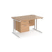 Maestro 25 straight office desk with 2 drawer pedestal Desking Dams 