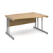 Momento right hand office wave desk Desking Dams Oak 1400mm x 990mm 