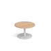 Monza circular coffee table with flat round base 800mm diameter Tables Dams Beech White 