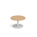 Monza circular coffee table with flat round base 800mm diameter Tables Dams Oak White 