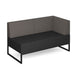 Nera modular soft seating double bench with back and right arm black frame Soft Seating Dams Elapse Grey/Forecast Grey 