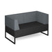 Nera modular soft seating double bench with double back and arms black frame Soft Seating Dams Elapse Grey/Late Grey 