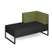 Nera modular soft seating double bench with left hand back and arm black frame Soft Seating Dams Elapse Grey/Endurance Green 