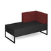 Nera modular soft seating double bench with left hand back and arm black frame Soft Seating Dams Elapse Grey/Extent Red 