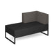 Nera modular soft seating double bench with left hand back and arm black frame Soft Seating Dams Elapse Grey/Forecast Grey 