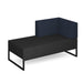 Nera modular soft seating double bench with left hand back and arm black frame Soft Seating Dams Elapse Grey/Range Blue 