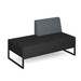 Nera modular soft seating double bench with left hand back and black frame Soft Seating Dams Elapse Grey/Late Grey 