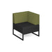 Nera modular soft seating single bench with back and left arm black frame Soft Seating Dams Elapse Grey/Endurance Green 