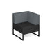 Nera modular soft seating single bench with back and left arm black frame Soft Seating Dams Elapse Grey/Late Grey 