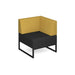 Nera modular soft seating single bench with back and left arm black frame Soft Seating Dams Elapse Grey/Lifetime Yellow 