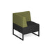 Nera modular soft seating single bench with back and right arm Black frame Soft Seating Dams Elapse Grey/Endurance Green 