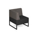 Nera modular soft seating single bench with back and right arm Black frame Soft Seating Dams Elapse Grey/Forecast Grey 