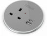 Nexus Oslo 200 in desk power module FURNITURE ACCESSORY Partisan Furniture Grey 1 Power + 30W USB-C + 27W USB-A 