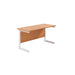 One Cantilever Beech Rectangular Office Desk - 600mm Deep Rectangular Office Desks TC Group Beech White 1200mm x 600mm