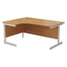 One Cantilever Crescent Office Desk - 1600mm x 1200mm Corner Office Desks TC Group Oak White Left Hand