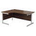 One Cantilever Crescent Office Desk - 1600mm x 1200mm Corner Office Desks TC Group Walnut White Left Hand