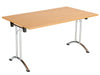 One Union Folding Meeting Table 700mm Deep Folding Meeting Tables TC Group Beech Chrome 1200mm x 700mm