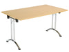 One Union Folding Meeting Table 700mm Deep Folding Meeting Tables TC Group Oak Chrome 1200mm x 700mm