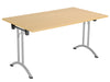 One Union Folding Meeting Table 700mm Deep Folding Meeting Tables TC Group Oak Silver 1200mm x 700mm