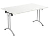 One Union Folding Meeting Table 700mm Deep Folding Meeting Tables TC Group White Silver 1200mm x 700mm