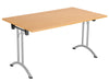 One Union Folding Meeting Table 800mm Deep Folding Meeting Tables TC Group Beech Silver 1200mm x 800mm