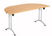 One Union Folding Meeting Table D End WORKSTATIONS TC Group Beech Silver 