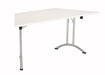 One Union Folding Meeting Table Trapazodial WORKSTATIONS TC Group White Silver 