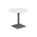 Pedestal base 800mm Table - Walnut/Black WORKSTATIONS TC Group White Silver 