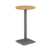 Pedestal base High Table 600mm Diameter - Oak/Black WORKSTATIONS TC Group Oak Silver 